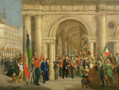 Giuseppe Garibaldi in Vicenza, 7 maart 1867 door Italian School